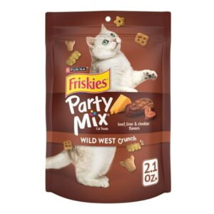 Purina Friskies Cat Treats, Party Mix Wild West Crunch, 2.1 oz Pouch
