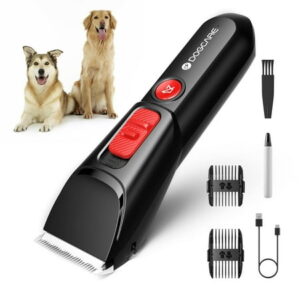 DogCare Dog Grooming Kit-2-Mode Heavy-Duty Dog Grooming Clippers with Low Noise, Rechargeable 180-min Battery dog clippers, Heatproof Detachable Blades, Cordless Design