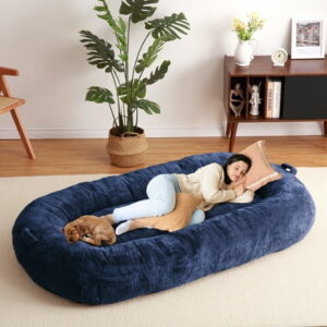 Giant Dog Bed for Men and Women, 75″x48″x14″ – Washable & Plush Dog Bed for People, Suitable for Adults，Human-Sized Bed