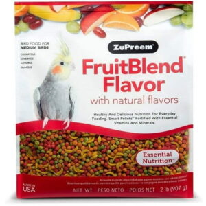 ZuPreem FruitBlend Flavor with Natural Flavors Bird Food for Medium Birds [Bird Parrot Food, Bird Supplies] 2 lb