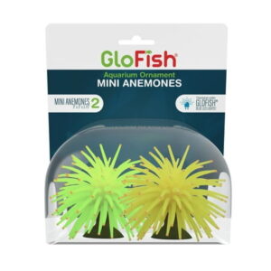 GloFish Mini Yellow And Green Anemone Aquarium Ornaments, 2 Plants In Plastic Material