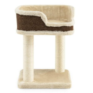 YYAo Large Cat Tree, Luxury Cat Tower Cat Condo, Cat Play House, Multi-Level Cat Climbing Tree with Scratching Posts and Large Plush Perch-Beige