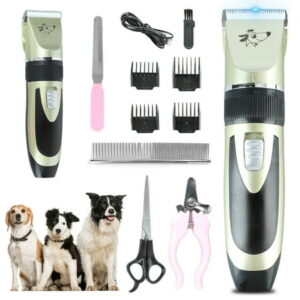 Cordless Dog Clippers Kit for Grooming, Electric Pets Hair Trimmers with 4 Comb Guides, USB Rechargeable Quiet for Thick Coats Dogs Cats