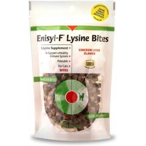 Vetoquinol Enisyl-F Lysine Bites: L-Lysine Chews for Cats & Kittens – Chicken Liver-Flavor, 6.4oz 180g Reclosable Bag