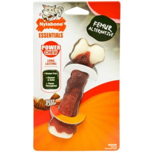 Nylabone Femur Bone Rawhide Alternative, Power Chew Long-Lasting Dog Toy, Beef Flavor, MD