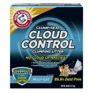 ARM & HAMMER Cloud Control Multi-Cat Clumping Cat Litter with Hypoallergenic Light Scent, 28 lb