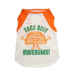 Vibrant Life, Dog and Cat Clothes, Taco Bout Awesome, Pet T-Shirt, Orange, XS