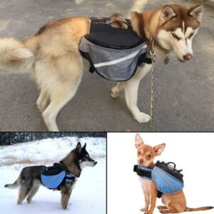 Shulemin Saddle Bag Dog Backpack Adjustable Pet Carrier Hiking Camping Vest with Pockets,Blue S