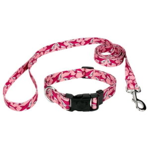 Country Brook Petz® Deluxe Pink Sharks Dog Collar and Leash, Mini