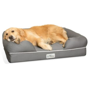 PetFusion PetFusion Ultimate Memory Foam Lounger Dog Bed, Large, 36″x28″x9″ Pet Dog Bed, Large, Gray