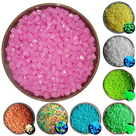 Walbest Fish Tank Decorations Rocks, 200 Pcs Colorful Glow in The Dark Aquarium Pebbles, Fish Tank Stones, Pebbles Gravel Luminous Stones for Garden Walkways,Plant Aquariums, Landscaping, Home Decor