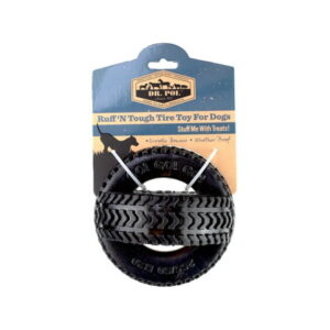 Dr. Pol TPR Thread Tire Fetch & Chew Dog Toy -Black 4.5″