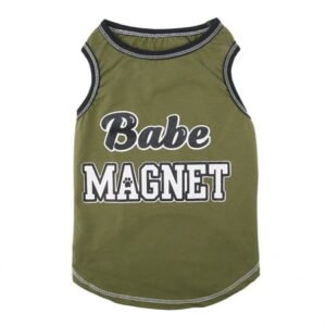 2024 Soft Cotton Pet Clothes Cute Dogs Puppies Summer Waistcoat Fashionable Clothes (Army Green M)