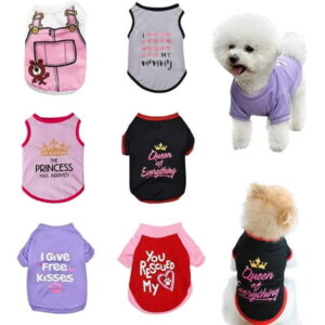 6 Pack Dog Clothes for Small Dogs Boy and Girl, Soft and Breathable Puppy Kitten Dog Shirts with Letters for Pet Dogs Cats, Summer Dog T-Shirts Apparel Sleeveless Vests for Chihuahua Yorkies