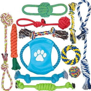 SUSWIM Dog Toys for Aggressive Chewers, 12 Pack Dog Chew Toys for Large Dogs, Heavy Duty Tug of War Dog Toy, Indestructible Dog Rope Toy for Medium and Big Breed, 100% Cotton for Teeth Cleaning