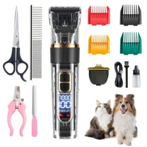 Dog Grooming Kit Clippers, Low Noise, Electric Quiet, Rechargeable, Cordless, Pet Hair Thick Coats Clippers Trimmers Set, Suitable for Dogs, Cats, and Other Pets