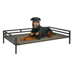 Veehoo Metal Elevated Dog Bed, Cooling Raised Pet Cot Washable Mesh Indoor, X Large, Brown