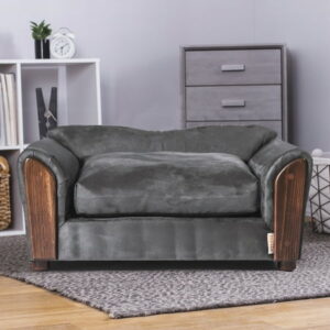 Moots VIP Microsuede Oak Couch Dog Bed, Charcoal, Medium