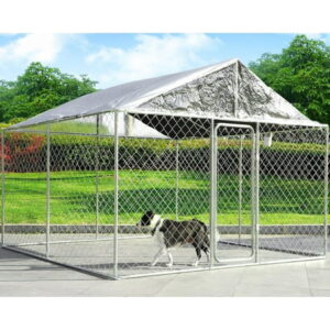 Haverchair Outside Dog Kennel with Roof, 10x10x7FT Large Outdoor Dog Kennel Heavy Duty Dog Cage Run Playpen Pen with Secure Lock, Water&UV-Resistant Proof (118″L x 118″W x 83″H)