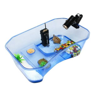 Yesfashion Turtle Tank, Turtle Aquarium Terrapin Lake with Platform Plants Tank for Pet Turtle Reptile Habitat