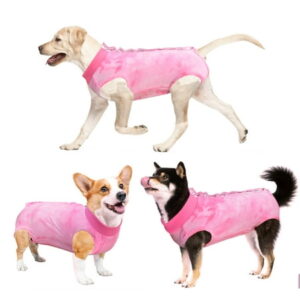 YANGUMGUAN Dog Surgery Recovery Suit for Female Male Dogs, Cone E-Collar Alternative, Neuter Anti-Licking Onesie Abdominal Wound Protection for Dogs Cats, Pink, M