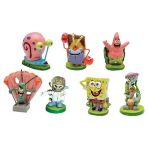 Penn-Plax SpongeBob 7 Piece Mini Aquarium Ornament Set – Multicolored Resins