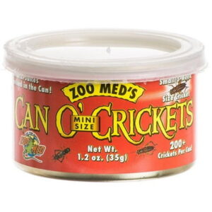 Zoo Med Can O’ Mini Crickets: Farm-Raised, Cooked to Preserve Natural Juices, Perfect for Reptiles, Birds, and Small Animals