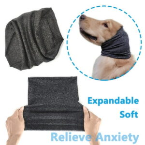 Sunbeauty Quiet Ears Cover for Dogs & Cats Ear Muffs for Dog Hematoma Ear Wrap Mesh Bathing Drying Grey L