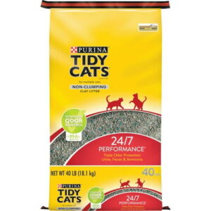 Purina Tidy Cats Non Clumping Cat Litter, 24/7 Performance Multi Cat Litter, 40 lb. Bag