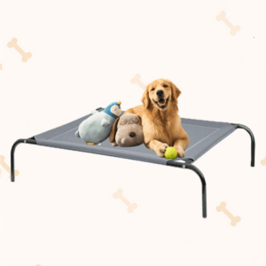 Elevated Dog Bed, Cooling Large Sized Dog Bed, Washable Dog Bed with Metal Frame & Breathable Mesh, No-Slip Feet Durable Dog Cots Bed for Large Medium Dogs, X-Large (47.3 x 35.5 x 8 Inches), Grey