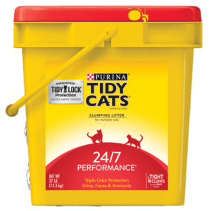 Purina Tidy Cats Clumping Cat Litter, 24/7 Performance Multi Cat Litter – 27 lb. Pail