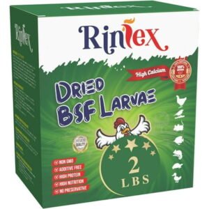 RINLEX Dried Black Soldier Fly Larvae for Chickens, More Calcium Than Dried Mealworms, 2 LBs, Treats for Layer Hens, BSF Larvae for Birds, Chickens, Wild Birds, Reptiles and Ducks