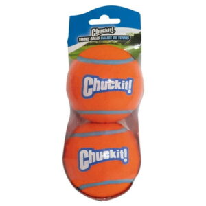 Chuckit! Floating Tennis Ball Fetch Dog Toy, Large (3″) for Dogs 60-100 lb, Pack of 2, Orange