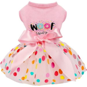 Dog Birthday Dress Spring Dog Clothes for Small Dogs Girl Puppy Princess Tutu Cute Dog Tulle Dresses Pet Party Costumes Cat Apparel Doggie Outfits