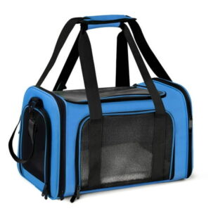 JOUALY Pet Carrier for Large Medium Small Cats, Soft-Sided Cat Carrier Cat Under 25lbs, Airline Approved Pet Carrier, Foldable Pet Privacy Travel Carrier for Cats, Dogs and Puppies (blue)