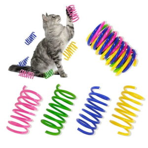 Cat Spring Toys (100 Pack), Playful Coils for Kittens, BPA Free Plastic for Swatting, Biting, Hunting, and Active Healthy Play, Colorful