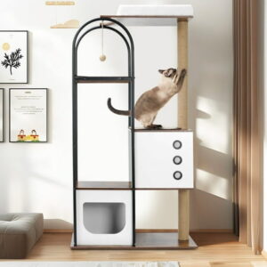 cat climbing frame,Cat Tree,Modern Cat Tower, Multi-Level Cat Condo with 1 Caves,2 Scratching Posts,Perch,for Indoor Cats