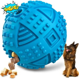 Dog Balls Treat Dispensing Dog Toys, Dog Toys for Aggressive Chewers Large Breed, Nearly Indestructible Squeaky Dog Chew Toys for Large Dogs, Natural Rubber Dog Puzzle Toys, Tough IQ Dog Treat Balls