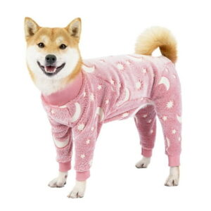 Dog Pajamas Flannel Dog Onesie Warm Pet Clothes Soft Dog Pjs Dog Apparel Jumpsuit with Legs for Pet Dog Cat