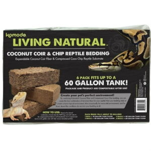 Komodo Living Natural Coconut Coir & Chip Reptile Bedding Brick, 1 Each/3 Pack