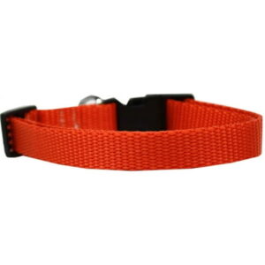 Nylon Dog Collars Durable Adjustable Snap Buckle Pick From 5 Sizes & 16 Colors (Orange,Large 18 to 26 inch x 1″)