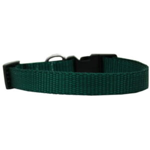 Nylon Dog Collars Durable Adjustable Snap Buckle Pick From 5 Sizes & 16 Colors (Green,Large 18 to 26 inch x 1″)