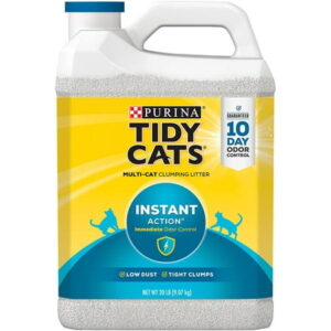 Purina Tidy Cats Clumping Cat Litter; Instant Action Multi Cat Litter – (2) 20 lb. Jugs