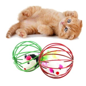 Ball Cat Toy Deal Hot Pet Funny Playing Toy Teal Fake Mouse Mice in Cage Ball