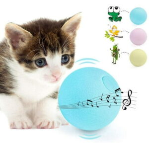 DOTSOG 3PCS Interactive Cat Toy Balls – Kitty Toys for Cats Smart Touch Realistic Chirping Sounds of Birds,Frogs and Crickets,Refillable Cat nip Toys Stimulate Cats Hunting Instinc