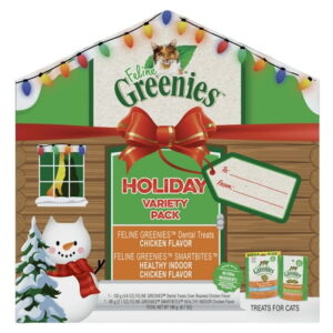 FELINE GREENIES Cat Treats for Adult Cats Holiday Gift Pack, 6.7 Oz Box