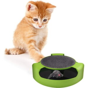 Pets First CAT Scratcher Spinning Mouse Toy for Cats – Interactive Cat Toy Catch