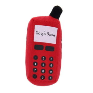 Smrinog Plush Voice Sound Cell Phones Mobile Puppy Dogs Chew Squeaker Pet Toys(Red)