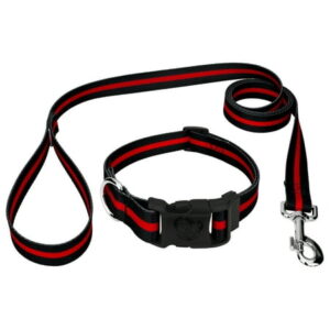 Deluxe Thin Red Line Dog Collar and Leash – Made in the U.S.A.