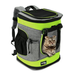 Pawsse Pet Carrier Backpack, Green & Gray, 16″H x13.2″L x12″W